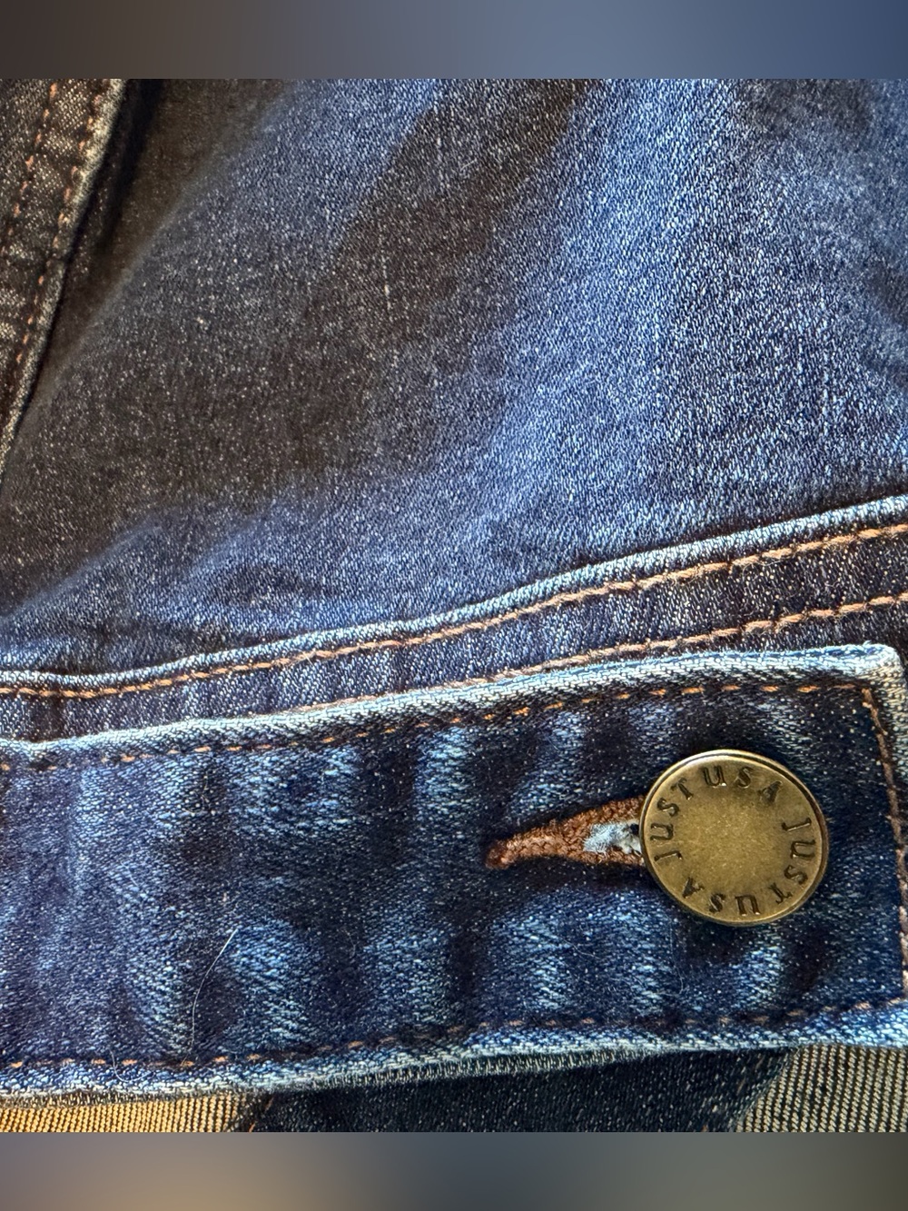 Just USA 3X Denim Jean Jacket Stretch Blue Trucker Plus Size - Picture 6 of 12